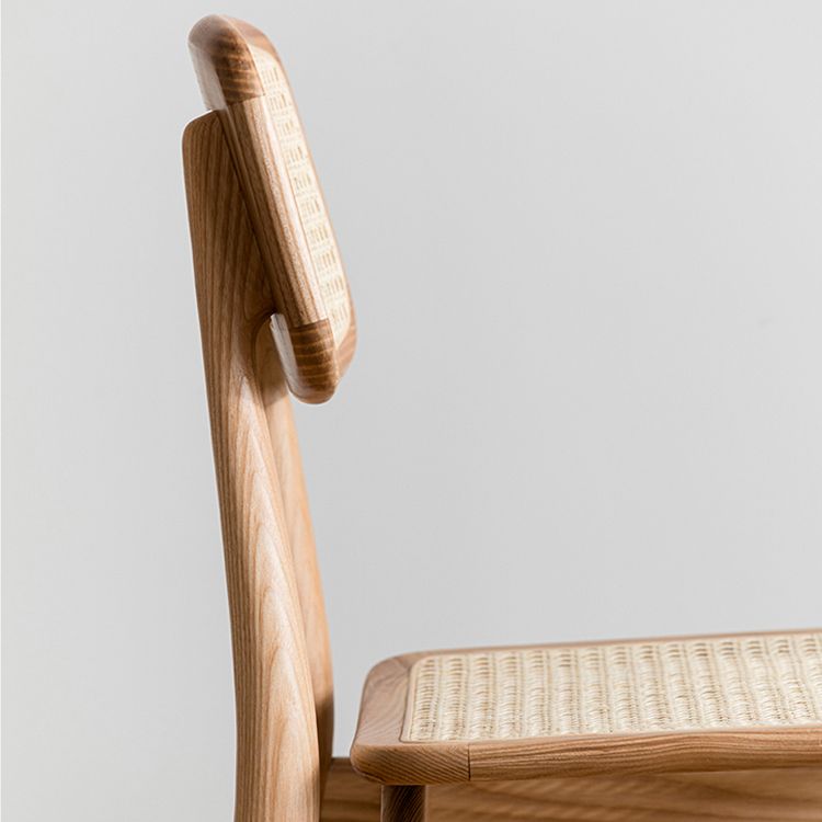 Wood Rattan Scandinavian Style Dining Chair Dining Room Open Back Dining Side Chair Clearhalo ' kitchen&dining_furn' 'Dining Chairs' 'Dining Tables & Seating' 'dining_chair' 'furn' 'furn_dining_chair' 'Furniture' 'furniture_dining_chair' 'Kitchen & Dining Furniture' 'kitchen' 1200x1200_df1fed95-1100-4c0c-8048-b344ec7dab33
