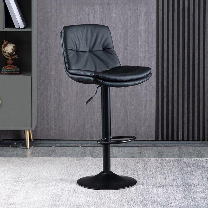 Faux Leather Swivel Bar Chair Modern Armless Upholstered Bar Stool Clearhalo 'Bar Furniture' 'Bar Stools' 'bar_stools' 'furn' 'furn_bar_stools' 'Furniture' 'Kitchen & Dining Furniture' 1200x1200_df20788b-2842-4d62-8acd-95c3d4fa5783