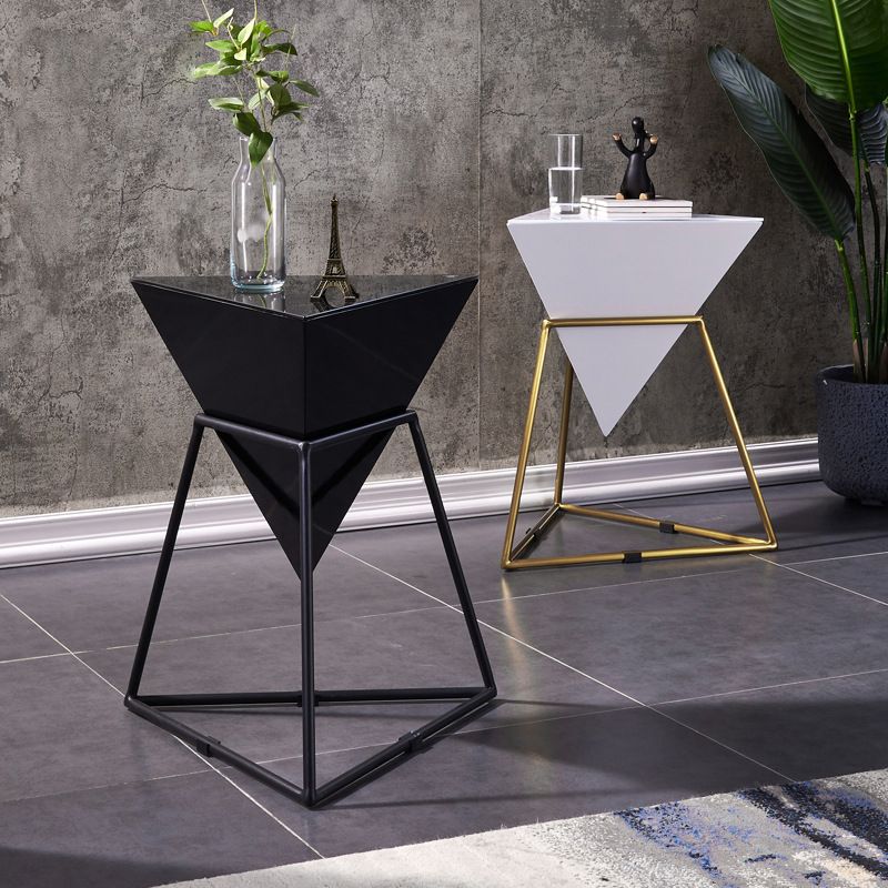 21.6"H Modern Metal Frame Base Solid Color Triangle Coffee Table End Table