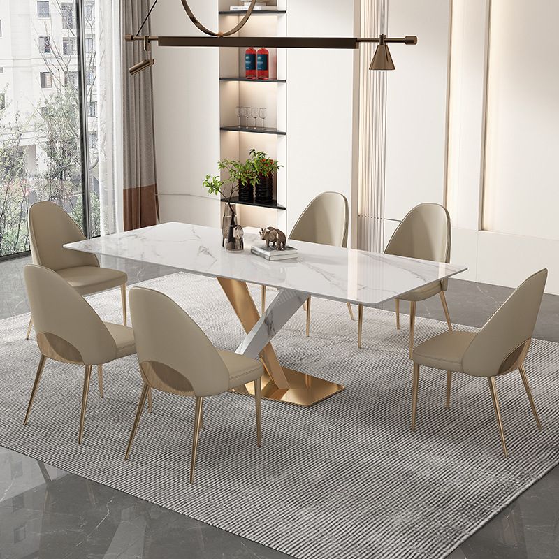 Nordic Sintered Stone Top Dining Set Rectangle 1/4/5/6/7/9 Pieces Dining Room Table Set Clearhalo 'Dining Room Sets' 'Dining Tables & Seating' 'dining_room_set' 'furn' 'furn_dining_room_set' 'Furniture' 'Kitchen & Dining Furniture' 1200x1200_df20f2cf-4749-48fd-82f9-a21eb480bc59