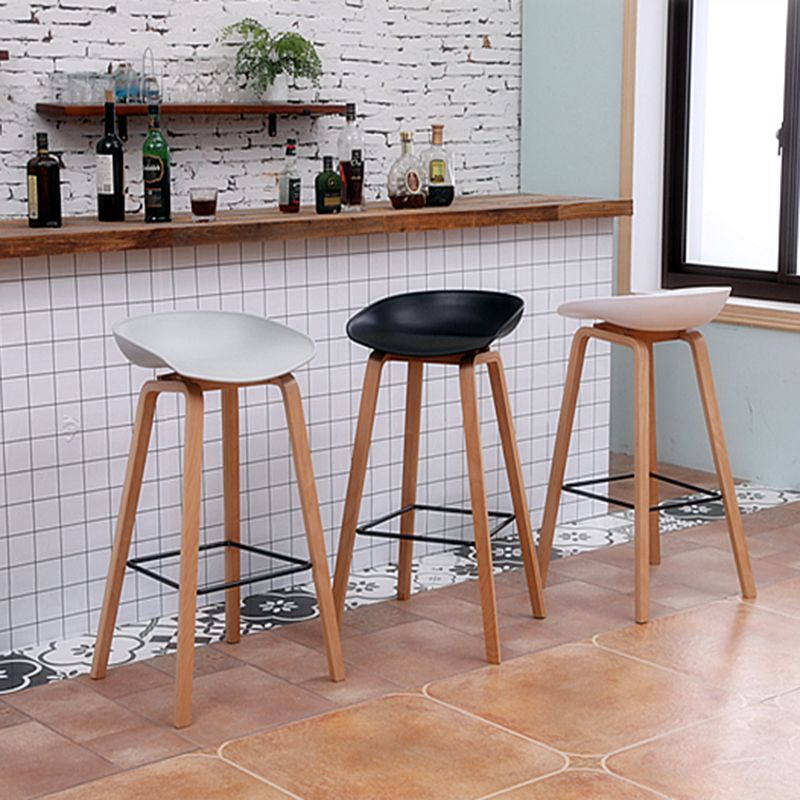 Modern Backrest Armless Counter Stool Wood Household Bar Stool with Plastic Seat Clearhalo 'Bar Furniture' 'Bar Stools' 'bar_stools' 'furn' 'furn_bar_stools' 'furniture_bar_stools' 'Kitchen & Dining Furniture' 'kitchen&dining_furn' 'kitchen' 'kitchen_furn' Furniture' 1200x1200_df21e7cd-2c55-4c3a-b154-432d01799988