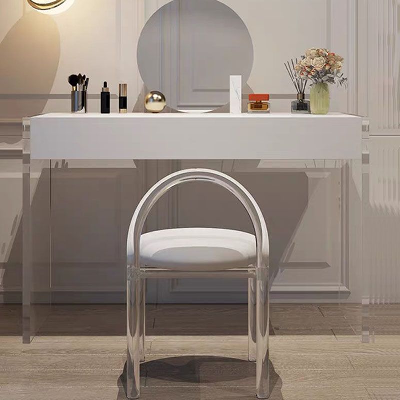 Moderne technische Holz -Make -up -Schminktischhocker Schwarz/ Weiß