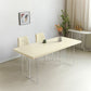Wood Top Dining Table Double Pedestal Table for Home Kitchen Dinner