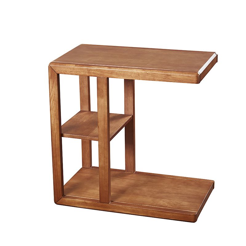 リビングルームのためのモダンなソリッドウッドエンドテーブル長方形のコーナーテーブル