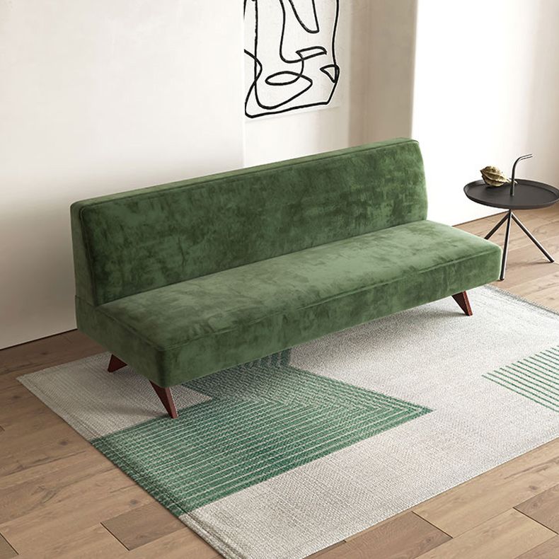 Velvet divano da soggiorno da 31,5 pollici H. Divano senza braccio in verde