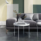 Table basse à plateau rond en acier moderne du milieu du siècle, table de cocktail à 4 pieds
