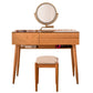 Wood and Glass Makeup Vanity Set With Mirror Standing Vanity Table Clearhalo 'Bedroom Furniture' 'furn' 'furn_makeup_vanities' 'Furniture' 'Makeup Vanities' 'makeup_vanities' 1200x1200_df25fc78-5a00-44b9-a0d8-c8537c4f0d95