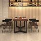 Rectangle Solid Wood Dining Table Industrial Style Brown Dining Table with Black Frame