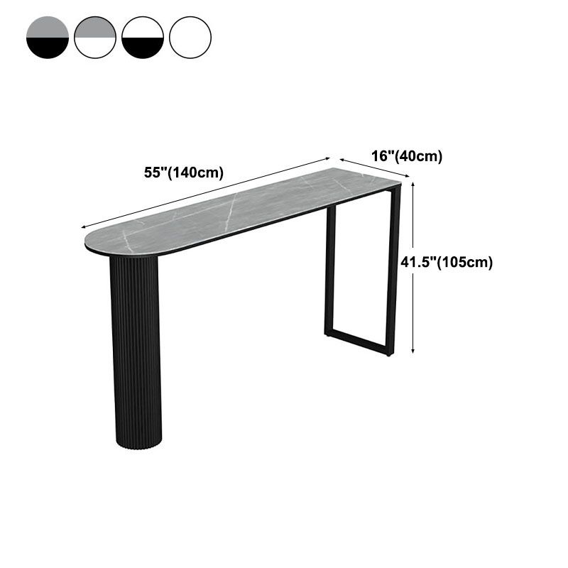 Nordic Glam Style Bar Table Stone and Metal Pub Table- 42"H X 16"W Clearhalo 'Bar Furniture' 'Bar Tables' 'bar_tables' 'furn' 'furn_bar_tables' 'Furniture' 'furniture_bar_tables' 'Kitchen & Dining Furniture' 'kitchen&dining_furn' 'kitchen' 1200x1200_df27237b-f36a-4706-af52-bbb72f7840c9