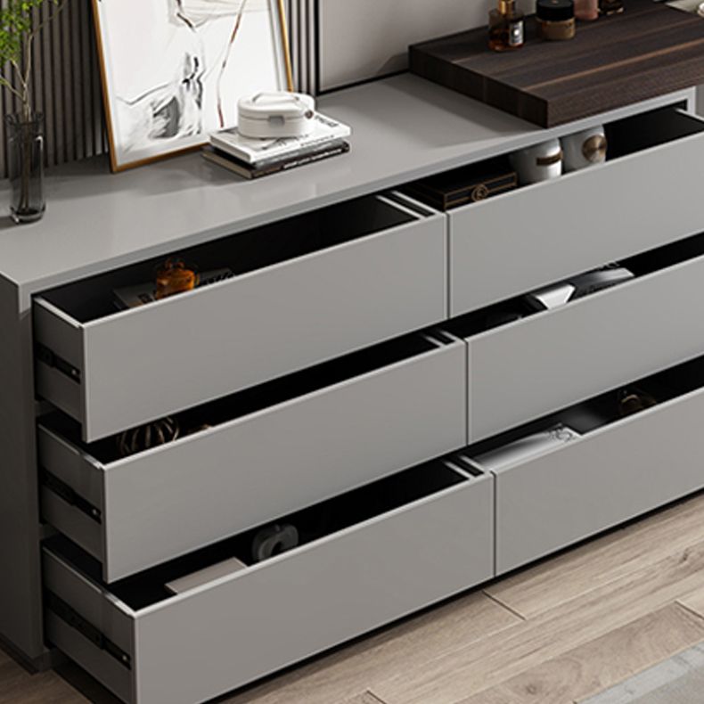 Moderne 6-lading flip-top make-up ijdelheid set met spiegel en ontlasting