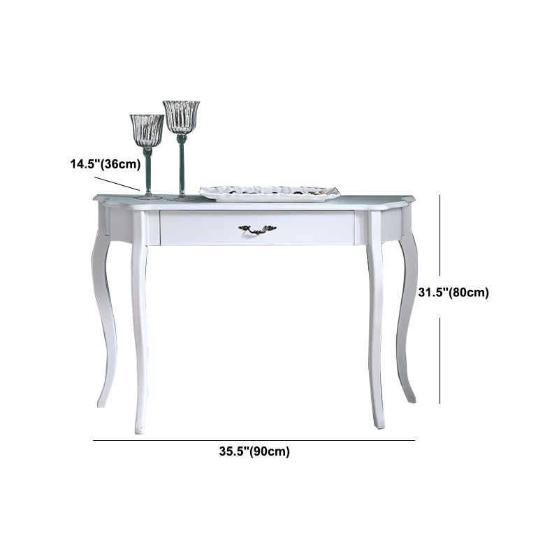 Victoriaanse witte houten console banktafel vrije vorm eindtafel voor hal