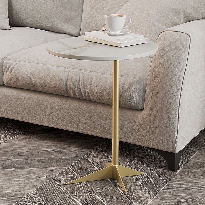 Modern Round Slate Side End Table Metal Pedestal Sofa Side Table Clearhalo 'Coffee & Accent Tables' 'End & Side Tables' 'end_side_tables' 'furn' 'furn_end_side_tables' 'Furniture' 'Living Room Furniture' 1200x1200_df29c475-caed-460e-9d62-0df73e949201