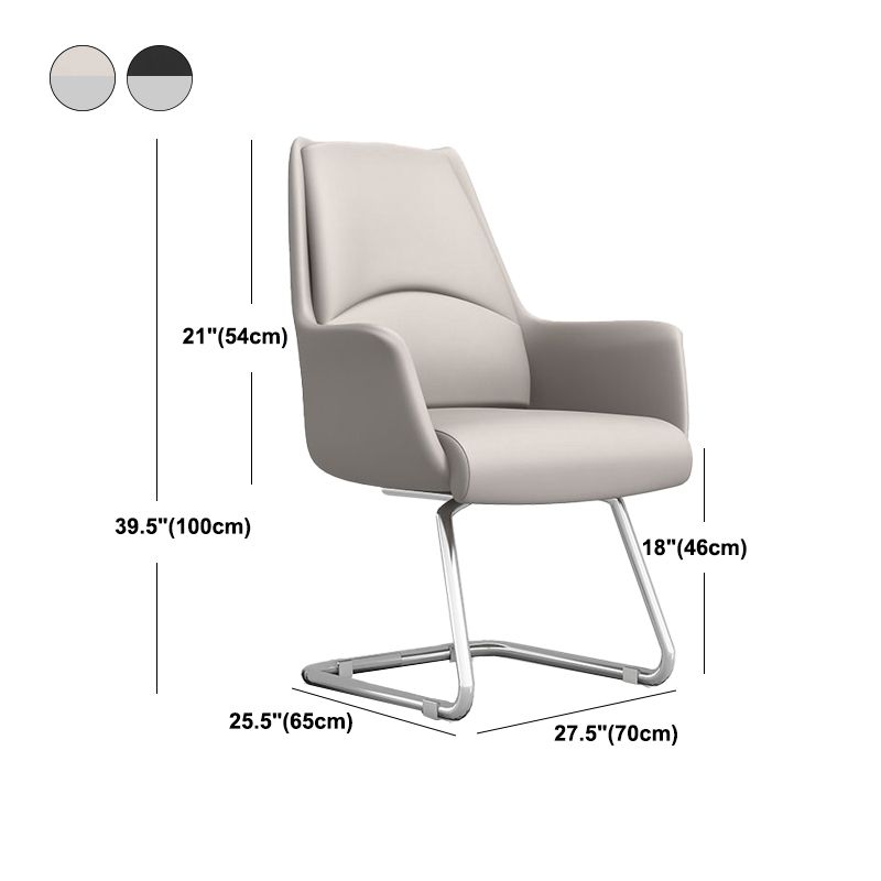 Modern Style Task Chair Leather Office Chair with Fixed Arms Clearhalo 'furn' 'furn_office_chair' 'Furniture' 'Office Chairs' 'Office Furniture' 'office_chair' 1200x1200_df2a10d8-6c77-4c31-8927-d1dfdbe30361