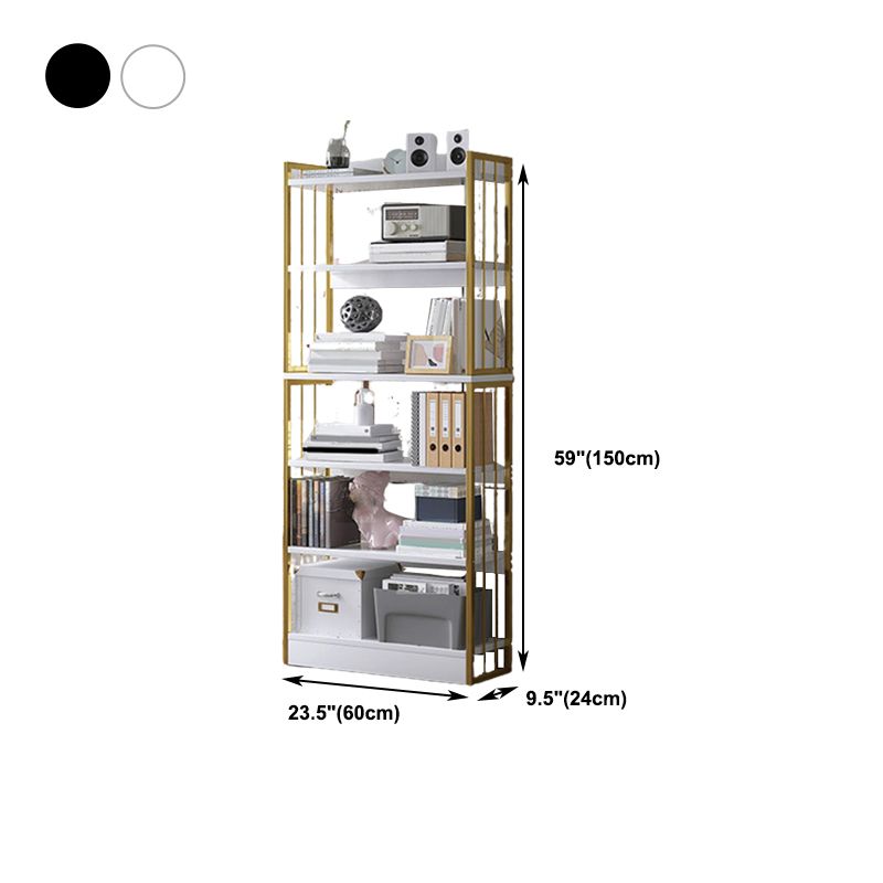 Modern Metal Book Shelf Home Open Back Bookcase with Shelves Clearhalo 'Bookcases' 'furn' 'furn_bookcases' 'Furniture' 'Office Furniture' 1200x1200_df2afa64-1364-4751-90f1-d922197e3b50