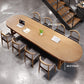 Pine Wood Top Dining Table Modern Oval Table with Double Pedestal Base Clearhalo 'Dining Tables & Seating' 'Dining Tables' 'dining_table' 'furn' 'furn_dining_table' 'Furniture' 'Kitchen & Dining Furniture' 1200x1200_df2da297-653e-4e6d-804f-66c26e5522c9