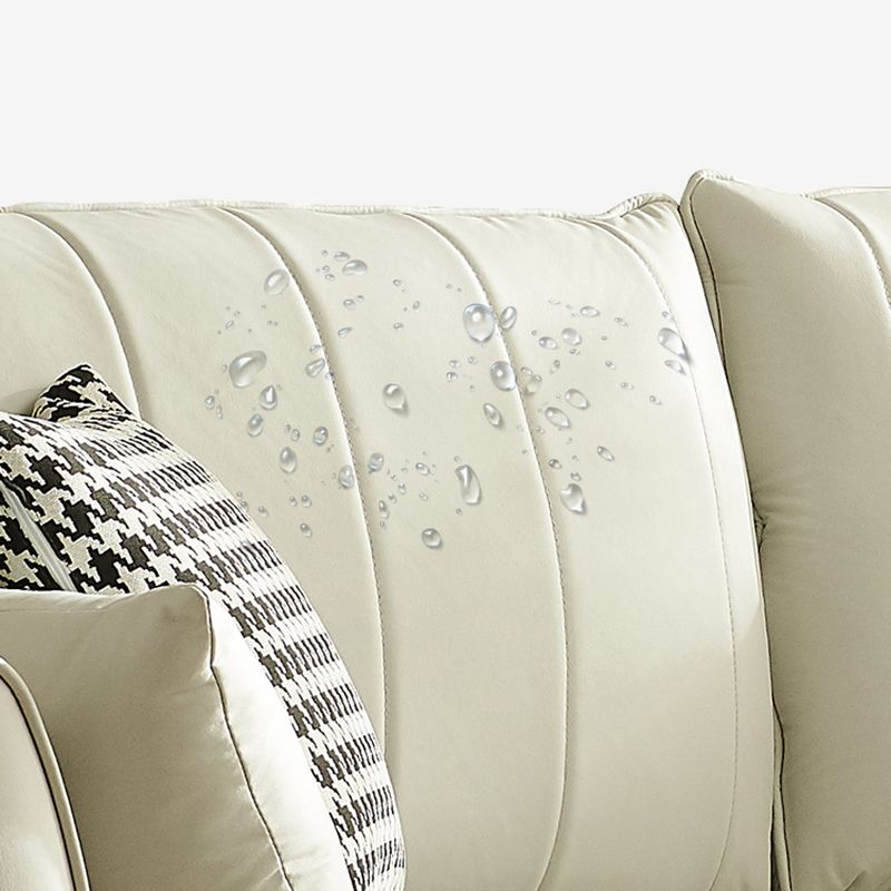 Contemporary Square Arm Loveseat Living Room Faux Leather Sofa with Brass Legs Clearhalo 'furn' 'furn_sofas' 'Furniture' 'furniture_sofas' 'Living Room Furniture' 'Sofa' 'sofas' 1200x1200_df2e4db6-4193-454f-ad10-9ffe6695d5af