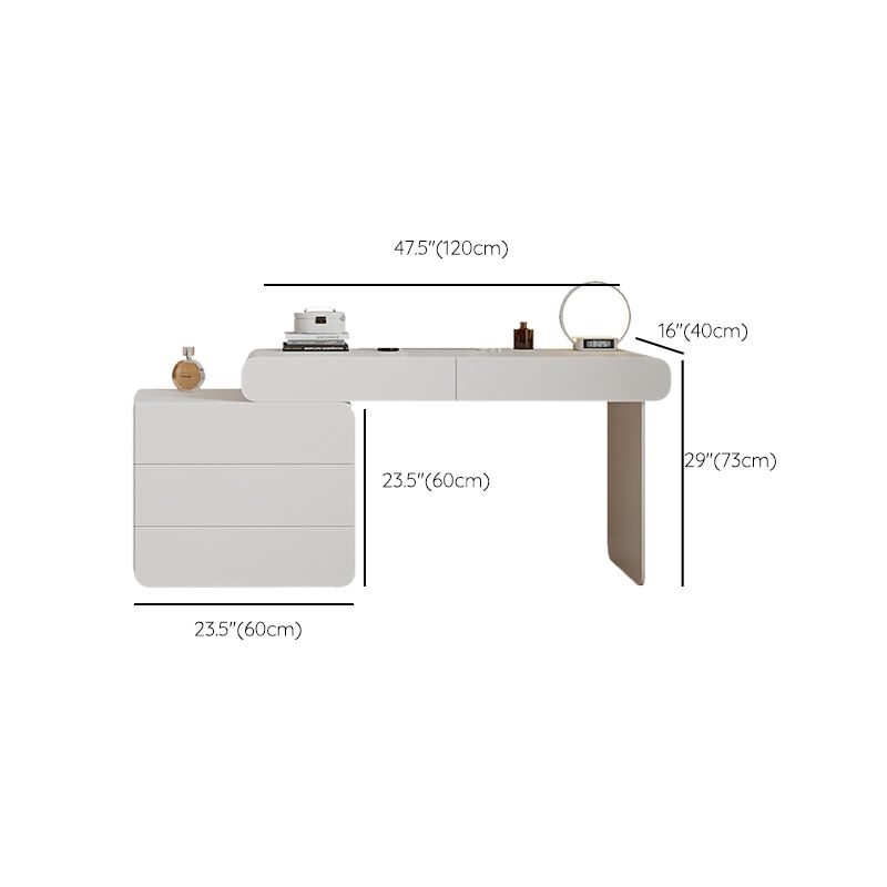 15.74" Wide Make-up Vanity White Makeup Vanity Desk Table with 5/8 Drawers Clearhalo 'Bedroom Furniture' 'furn' 'furn_makeup_vanities' 'Furniture' 'Makeup Vanities' 'makeup_vanities' 1200x1200_df2ee78d-474b-4706-87cf-9e81ff1fab83