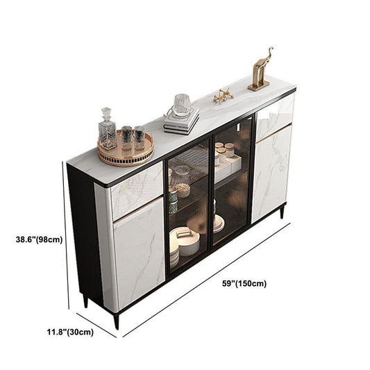 Glam buffet sideboard vetro con luci a led porte a buffet per soggiorno