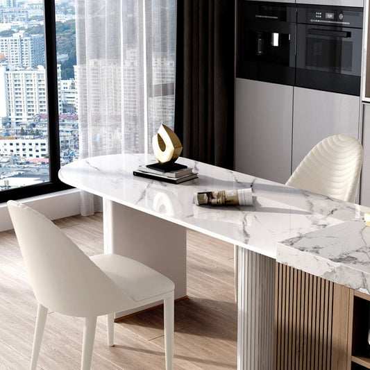 Sintered Stone Top Luxury White Table Table with Double Pedestal Base for Restaurant Clearhalo ' dining_table' 'Dining Tables & Seating' 'Dining Tables' 'furn' 'furn_dining_table' 'Furniture' 'furniture_dining_table' 'Kitchen & Dining Furniture' 'kitchen&dining_furn' 'kitchen' 'kitchen_dining_table' 1200x1200_df3135fc-7534-4812-bbdd-d378f4d9f24e