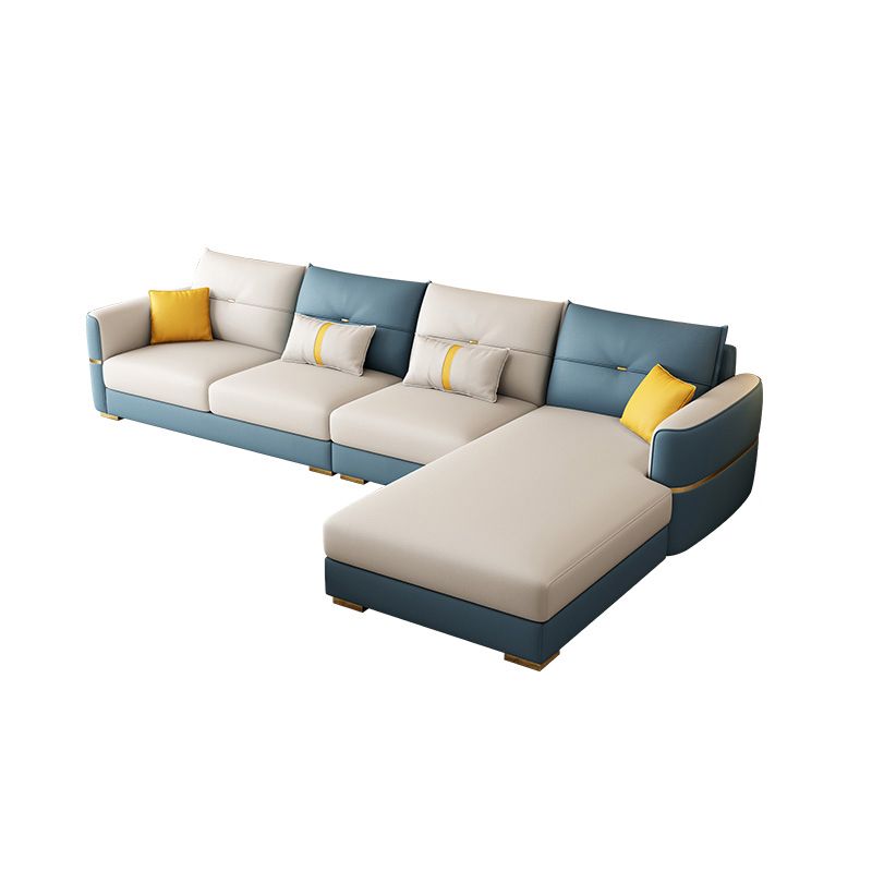 Sqaure Arm Tufted Back Sectional Luxurious 4-seat Sectional Sofa Clearhalo 'furn' 'furn_sectionals' 'Furniture' 'Living Room Furniture' 'Sectionals' 1200x1200_df32498e-60f3-4e7b-be5c-31d6a0ff7678