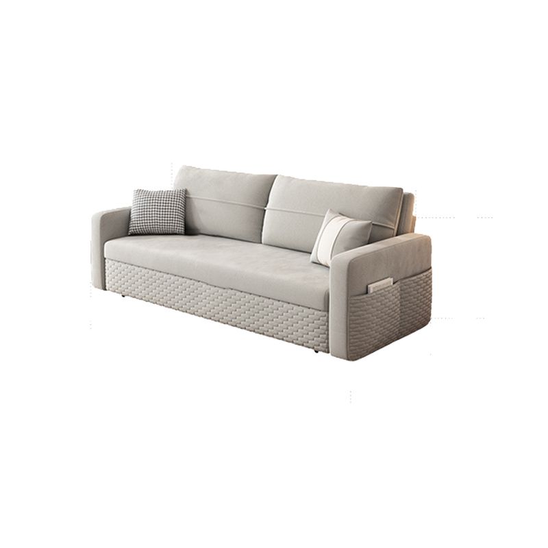 Metal Frame Sleeper Sofa Light Gray Square Arms Sofa Bed with Upholstered, 32.28" Wide Clearhalo 'furn' 'furn_futons' 'Furniture' 'Futons & Daybeds' 'Futons' 'Living Room Furniture' 1200x1200_df331597-2653-4eec-942f-cd47b90ec885