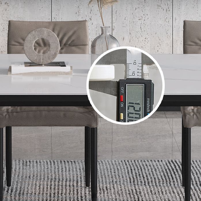 Rectangle Shape Dining Table Industrial Sintered Stone Table with 4 Legs Clearhalo ' dining_table' 'Dining Tables & Seating' 'Dining Tables' 'Furniture' 'furniture_dining_table' 'Kitchen & Dining Furniture' 'kitchen&dining_furn' 'kitchen' 'kitchen_dining_table' 1200x1200_df334db8-df1f-40f1-a0fe-c4c4ed66f447