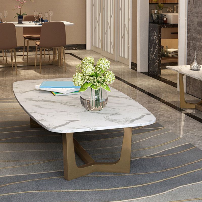 Glam Schraag salontafel Wit marmeren koffiecocktailtafel