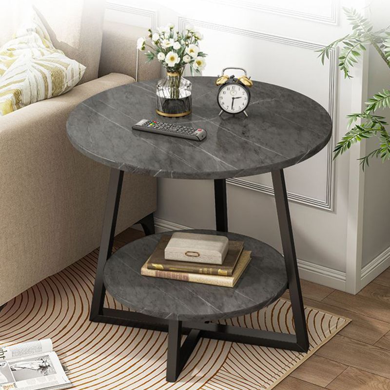 Contemporary  Round End Table Cross Leg  Side Table  for Living Room