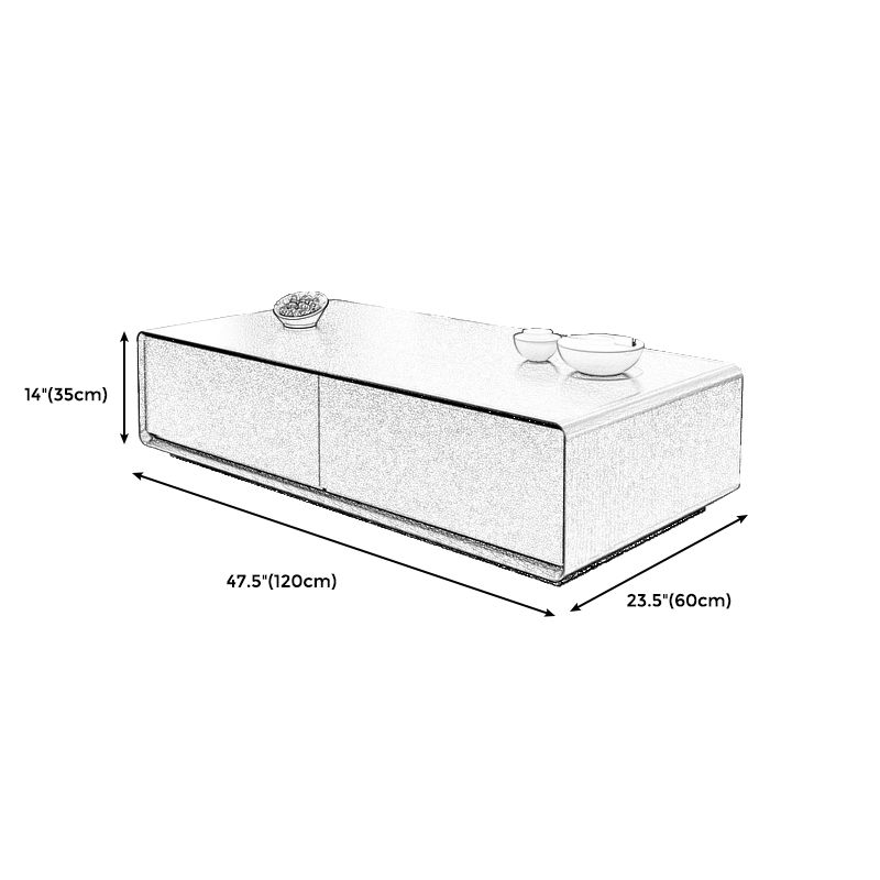 Wooden Block Cocktail Table with Drawers Rectangle Coffee Table in Natural Clearhalo 'Coffee & Accent Tables' 'Coffee Tables' 'coffee_tables' 'furn' 'furn_coffee_tables' 'Furniture' 'furniture_coffee_tables' 'Living Room Furniture' 1200x1200_df360d34-0db8-47df-bafa-683a0e8e2b85