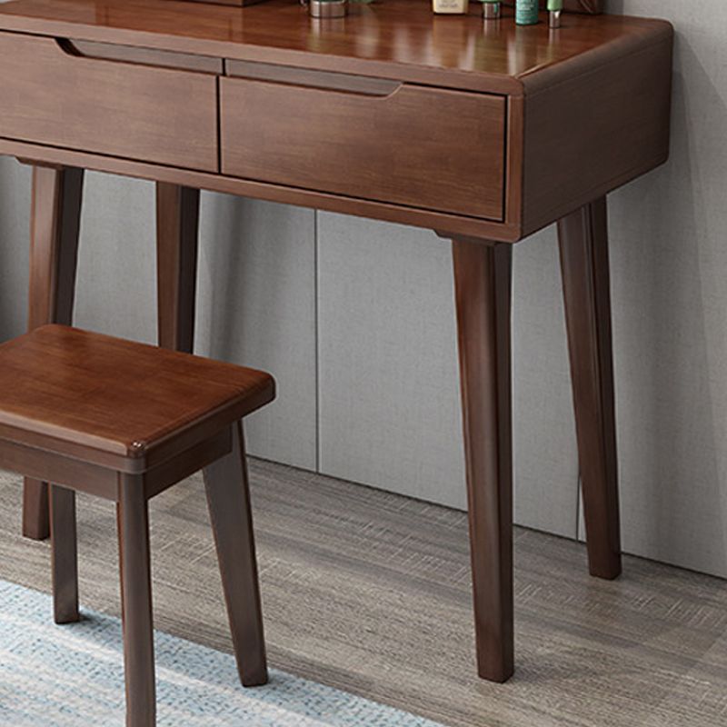 Modern 2-Drawers Table Dressing Table Solid Wood Mirror Make-up Vanity Clearhalo 'Bedroom Furniture' 'furn' 'furn_makeup_vanities' 'Furniture' 'Makeup Vanities' 'makeup_vanities' 1200x1200_df3633cd-dca5-4ddd-ac5e-c3c615e60d88