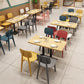 Industrial Wood Table for Restaurant Dining Table with Metal Base in Black