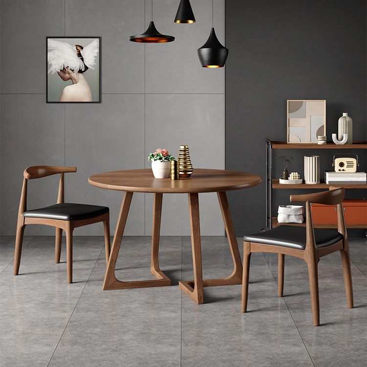 Kitchen Dinner Table Dining Room Round Wood Top Dining Table Clearhalo 'Dining Tables & Seating' 'Dining Tables' 'dining_table' 'furn' 'furn_dining_table' 'Furniture' 'Kitchen & Dining Furniture' 1200x1200_df37eb32-b86f-4868-b761-9c35647f66dc
