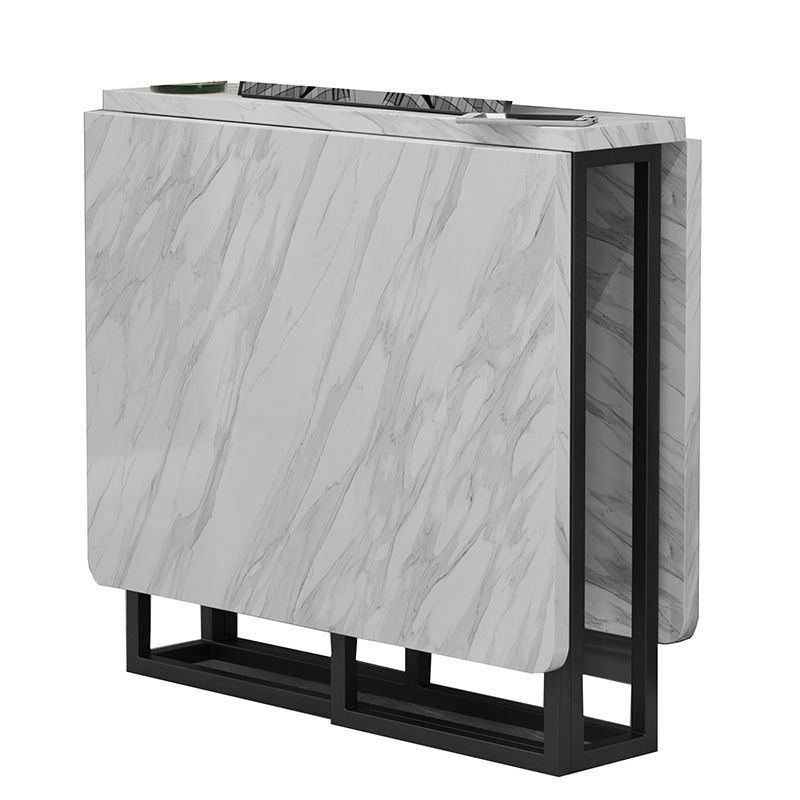 Foldable Artificial Wooden Top Dining Table Extendable Rectangle Table with Trestle Base Clearhalo ' dining_table' 'Dining Tables & Seating' 'Dining Tables' 'furn' 'furn_dining_table' 'Furniture' 'furniture_dining_table' 'Kitchen & Dining Furniture' 'kitchen&dining_furn' 'kitchen' 'kitchen_dining_table' 1200x1200_df37f96c-1fc0-4f3f-b85f-6a7c5a294b50