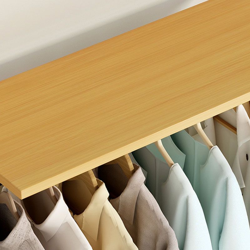 Modern kapsel vast hout vrij staande kledinghanger met opbergplaten