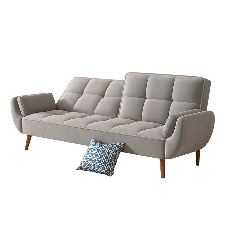 Contemporary Faux Leather and Velvet Reclining Convertible Settee Couch Clearhalo 'furn' 'furn_sofas' 'Furniture' 'Living Room Furniture' 'Sofa' 'sofas' 1200x1200_df386c28-27c7-4bd0-a287-d8108332c906