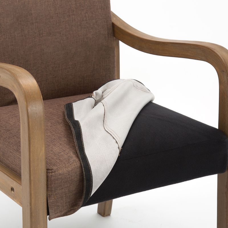 Contemporary Home Arm Chair Solid Back Upholstered Wood Dining Room Chair Clearhalo ' kitchen&dining_furn' 'Dining Chairs' 'Dining Tables & Seating' 'dining_chair' 'furn' 'furn_dining_chair' 'Furniture' 'furniture_dining_chair' 'Kitchen & Dining Furniture' 'kitchen' 1200x1200_df394521-1dda-4782-89b5-862cae972b90