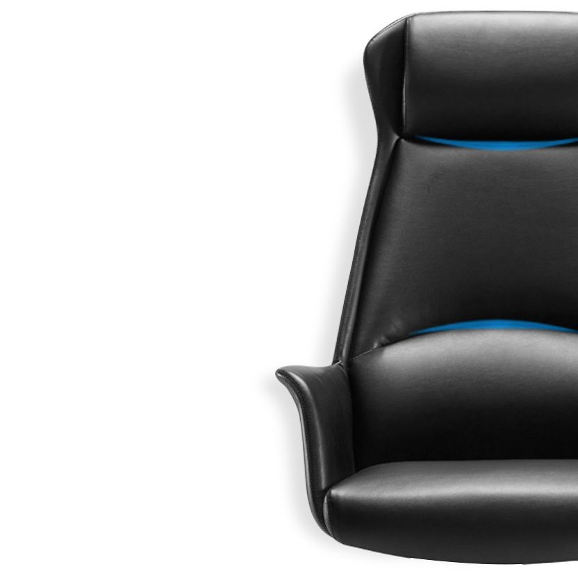 Moderner schwarzer Lederschischstuhl mit Hight in Home Office Stuhl