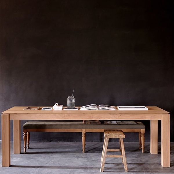 White Oak Solid Wood Top Dining Table Rectangle Table with Wooden Base and 4 Legs Clearhalo ' dining_table' 'Dining Tables & Seating' 'Dining Tables' 'furn' 'furn_dining_table' 'Furniture' 'furniture_dining_table' 'Kitchen & Dining Furniture' 'kitchen&dining_furn' 'kitchen' 'kitchen_dining_table' 1200x1200_df3a86ed-2918-417a-91a7-ffb545c5e389
