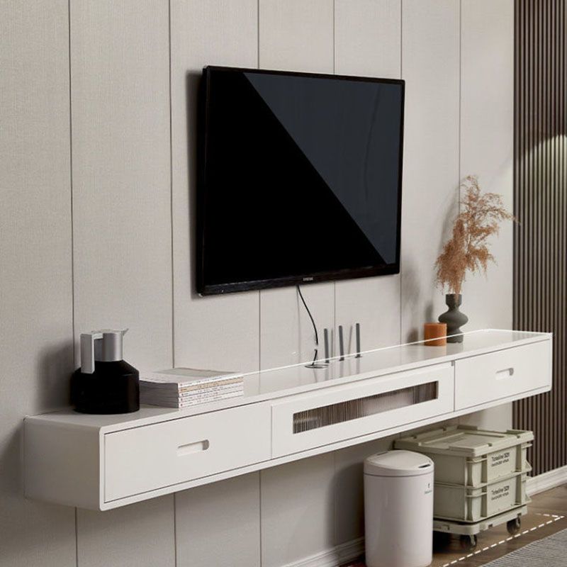 Console TV contemporanea Console multimediale TV in legno massello con cassetti