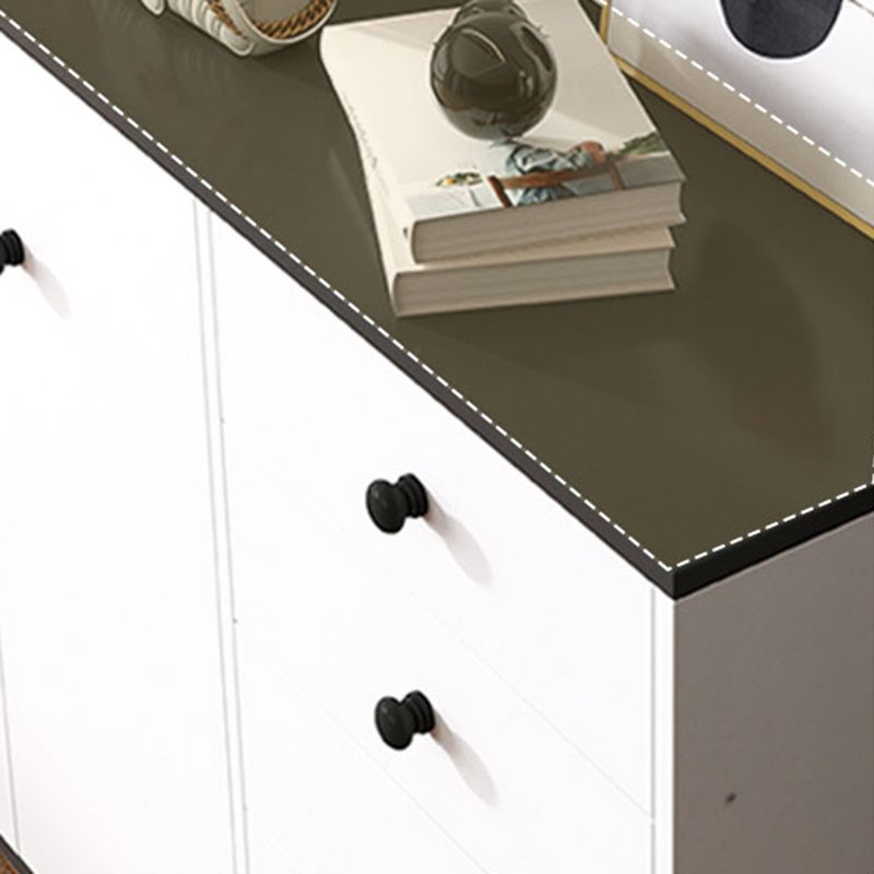 Coffre d'accent contemporain 13,38 "Coffre rectangle de bois de large avec des tiroirs