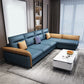 Blue 4-seater Faux Leather Tufted Pillow Top Arm Sectional Sofa Clearhalo 'furn' 'furn_sectionals' 'Furniture' 'Living Room Furniture' 'Sectionals' 1200x1200_df3bfc98-a257-487c-b54f-2f31e34f2a44