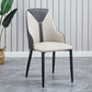 PU Leather Dining Chairs Industrial Style Arm Chair with Black Legs