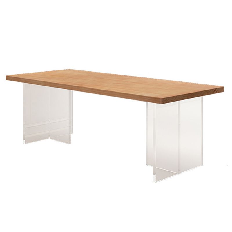 Rectangle Acrylic Base Dining Table Medieval Modern Style Wood Table for Kitchen Clearhalo 'Dining Tables & Seating' 'Dining Tables' 'dining_table' 'furn' 'furn_dining_table' 'Furniture' 'Kitchen & Dining Furniture' 1200x1200_df3d2366-3467-4599-8bb6-cf4819e0d4bb