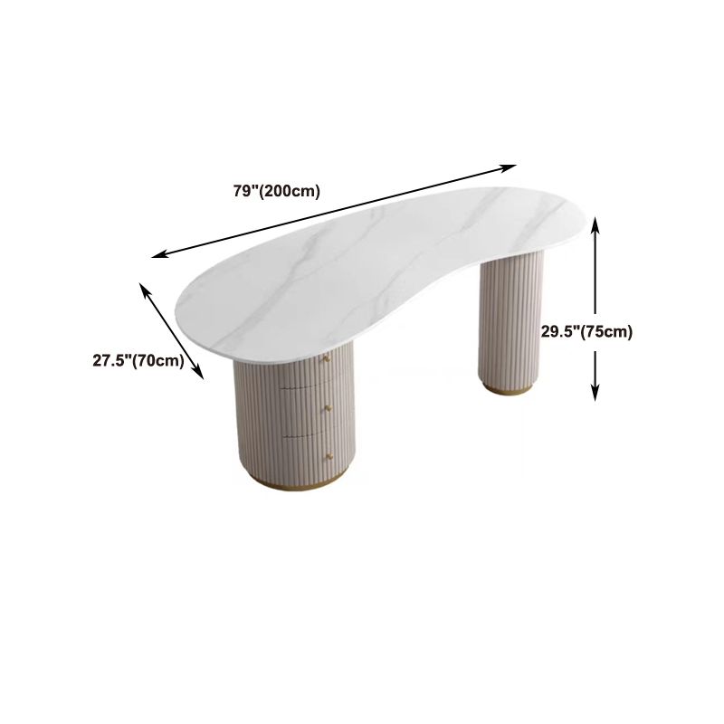 Scrivania da 29,5 pollici da scrivania rettangolare da ufficio con 3 tradizioni