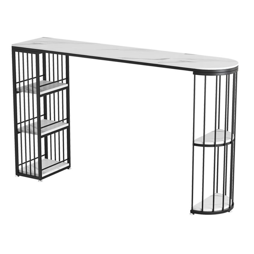 Glam Style Bar Table Stone Pub Table with Iron Shelf for Dining Room, Only Table Clearhalo 'Bar Furniture' 'Bar Tables' 'bar_tables' 'Furniture' 'furniture_bar_tables' 'Kitchen & Dining Furniture' 1200x1200_df3e4a35-3d9c-4601-a531-36e43146be4e