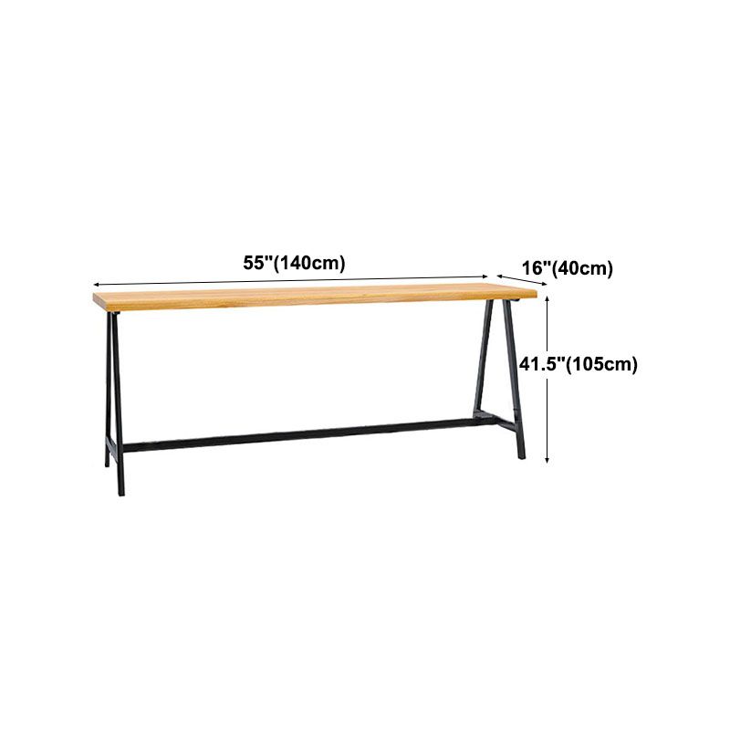 Dining Room Rectangle Wood Top Counter Table Metal Black Legs Industrial Bar Table Clearhalo 'Bar Furniture' 'Bar Tables' 'bar_tables' 'furn' 'furn_bar_tables' 'Furniture' 'furniture_bar_tables' 'Kitchen & Dining Furniture' 1200x1200_df3eed62-d63e-49cb-9b83-3579a15cd6a4