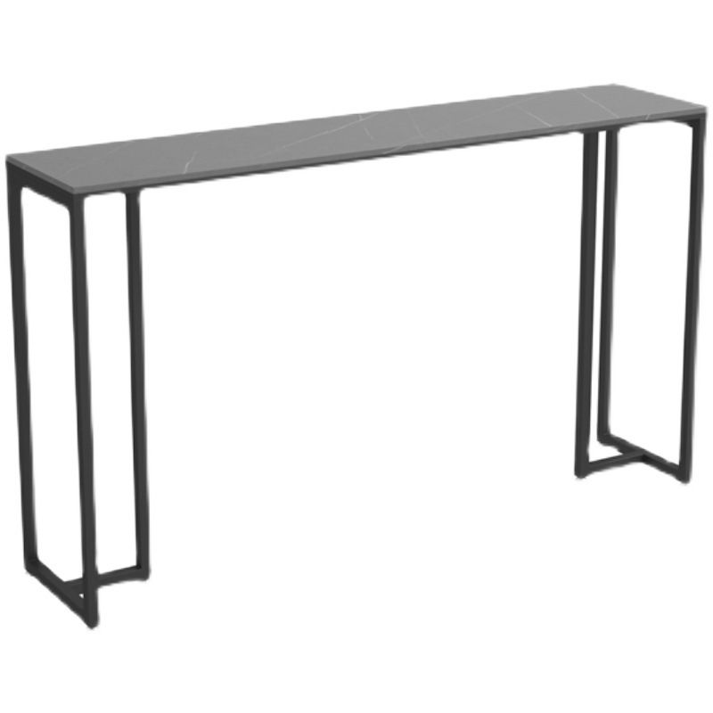 Black and Metal Base Table Industrial Rectangle Sintered Stone Bar Table Clearhalo 'Bar Furniture' 'Bar Tables' 'bar_tables' 'furn' 'furn_bar_tables' 'Furniture' 'Kitchen & Dining Furniture' 1200x1200_df402628-241d-421f-bb9b-a5db175bef56