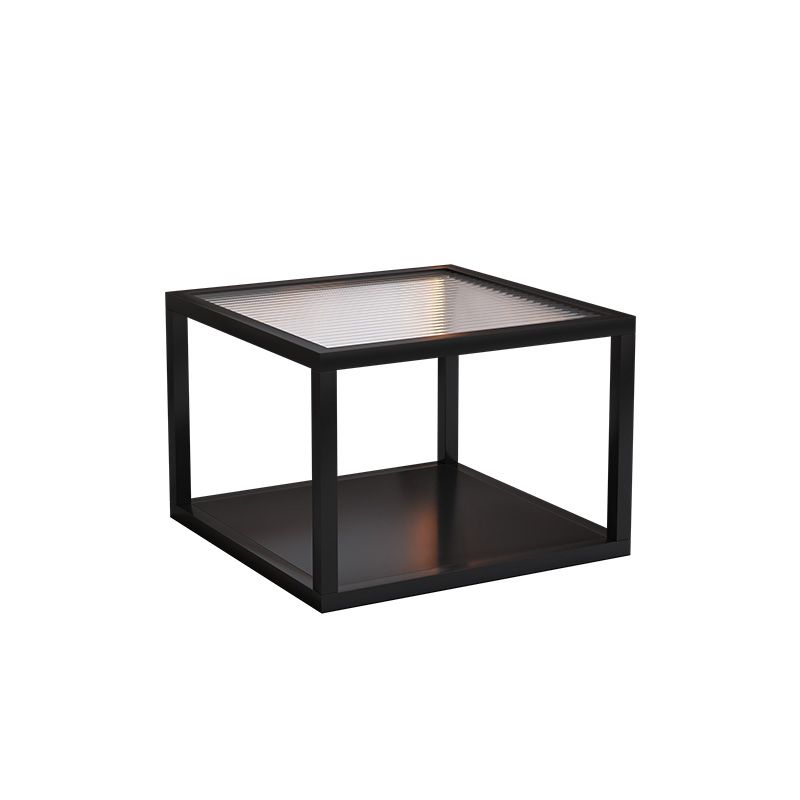 Minimalist Glass Top Coffee Table Round Open Shelf Cocktail Table Clearhalo 'Coffee & Accent Tables' 'Coffee Tables' 'coffee_tables' 'furn' 'furn_coffee_tables' 'Furniture' 'Living Room Furniture' 1200x1200_df410bc2-230b-4f8c-8b2e-3a3b9496ca0b