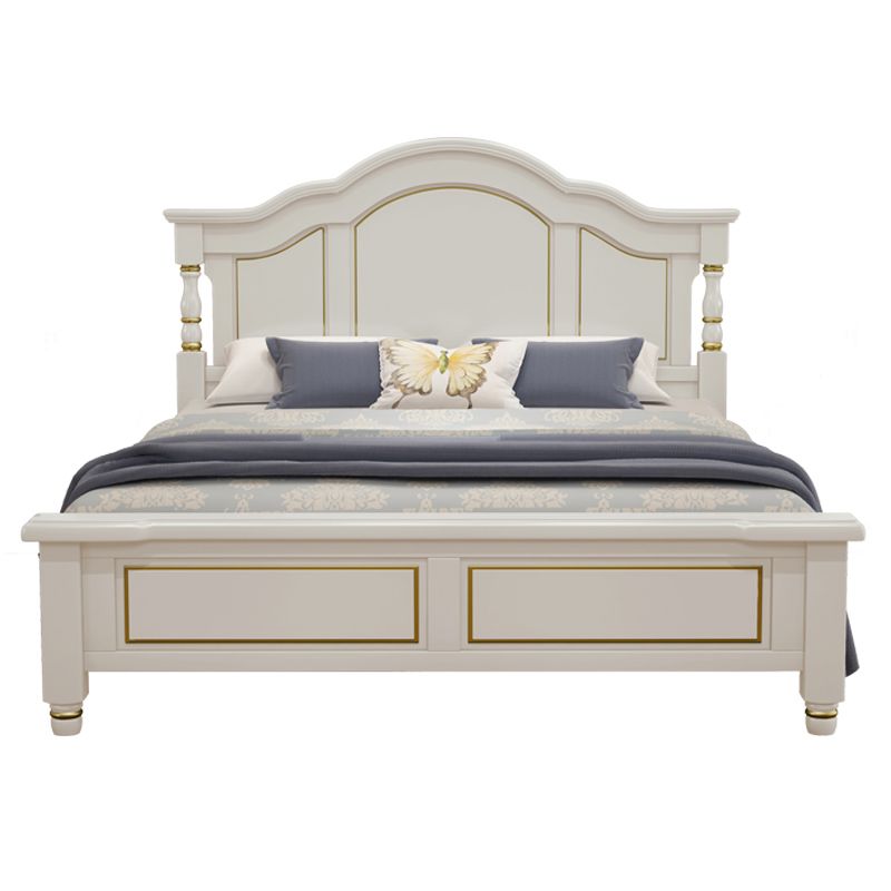 Solid Wood Contemporary Panel Bed 53.5" Adjustable Tall Bed Frame