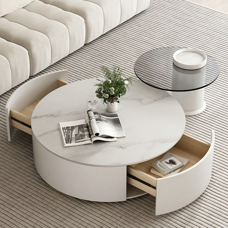 Slate Top Coffee Table Set Frame Cocktail Table with 2 Storage Drawers Clearhalo 'Coffee & Accent Tables' 'Coffee Tables' 'coffee_tables' 'furn' 'furn_coffee_tables' 'Furniture' 'Living Room Furniture' 1200x1200_df43a1e8-10fa-450b-a487-1d9cb6ae89cc